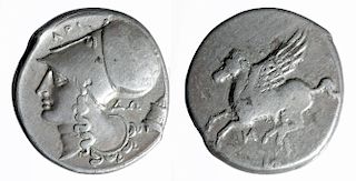 Greek Corinth Silver Stater Athena Pegasus Coin