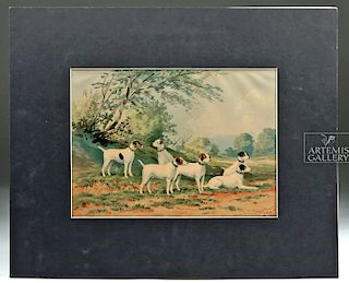 A. Pope Jr. Chromolithograph Jack Russells, 1870s