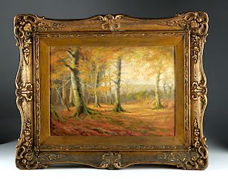 Framed 19th C Albert Starling Painting - Autumnal Scene