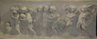 A Composite Relief Panel, Height 28 x width 66 1/2 x depth 5 inches.