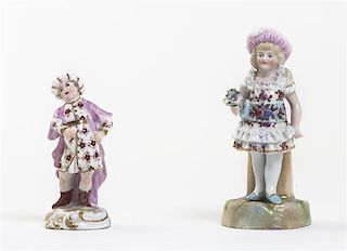 Two Porcelain Figures, Height of taller 4 1/2 inches.