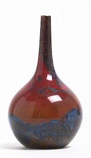 A Royal Doulton Flambe Porcelain Vase, Height 6 3/4 inches.