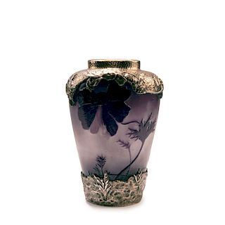 Pavots' vase with silver mounting by Georges Falkenberg, c. 1895