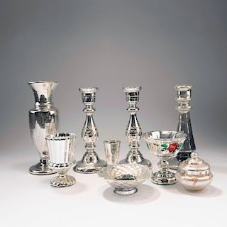 Mixed lot of silvered glass, 2nd half of the 19th century