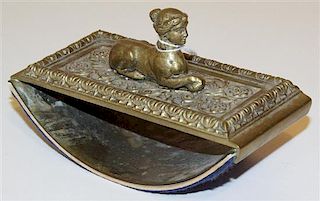 A Bronze Ink Blotter, Width 5 1/2 inches.