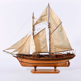 Model two-masted smackship