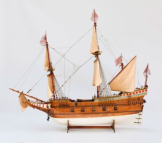 Model four-masted Spanish galleon