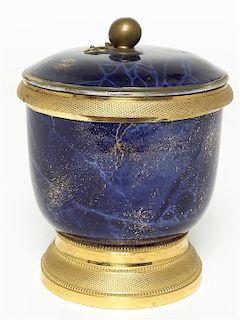 A Gilt Bronze Mounted Cache Pot, Height 5 inches.