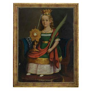PORTRAIT OF A GIRL AS ALLEGORY OF SAINT BARBARA.