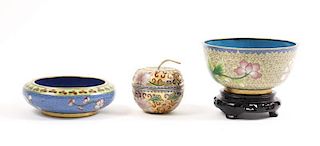 Group of 3 Chinese Export Cloisonne Tabletop Items