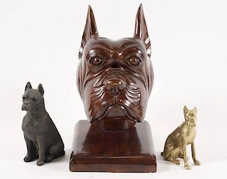 Collection of Three Dog Sculptures