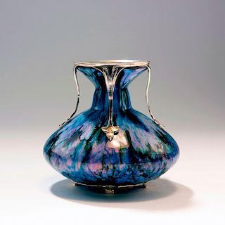 Vase with silver mounting by Hermann Behrnd, Dresden, c. 1901-03