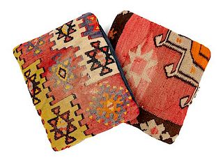 Two Kilim Pillows First: 15 x 14 1/2 inches.
