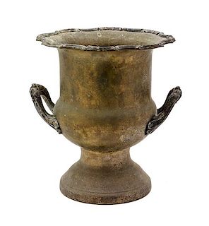 An Engraved Brass Trophy Urn Height 10 1/4 inches.