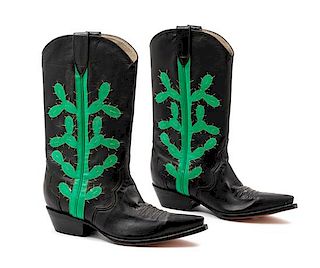 A Pair of Maraschino "Cactus" Boots Height 15 inches.