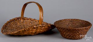 Rye straw basket, 19th c., etc.