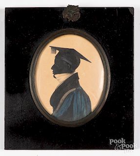 Large watercolor silhouette of a gentleman
