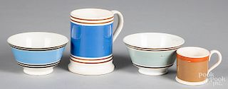 Two mocha mugs, 19th c., etc.