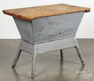 Painted pine dough table, 19th c.