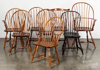 Eight assorted Windsor chairs, 18th/19th c.