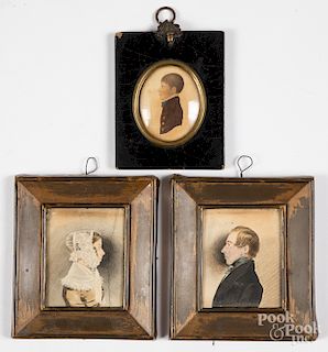 Pair of miniature watercolor portraits