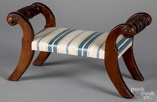 Classical mahogany footstool, 19th c.