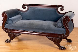 Classical mahogany love seat, 19th c.