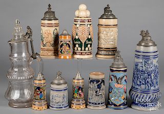 Collection of German steins, early 20th c.