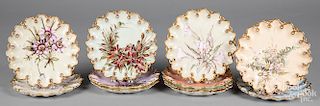 Set of eleven T&V Limoges porcelain plates