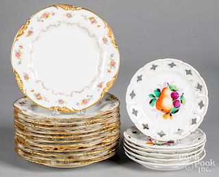 Twelve J. Pouyat Limoges porcelain plates, etc.