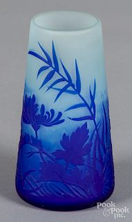 Delatte cameo glass vase, 4 7/8" h.