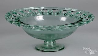 Four glass compotes, together with a bowl
