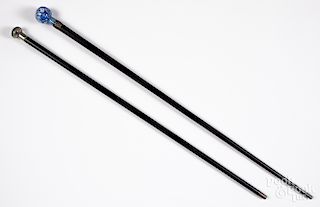 Two paperweight tip canes