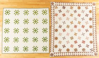 Two pieced star quilts, late 19th c.