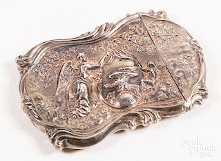 Silver high relief card case, 19th c.
