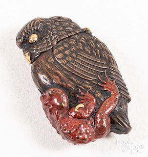 Japanese mixed metal bird match vesta safe