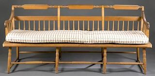 Windsor plank seat bench, early 19th c.