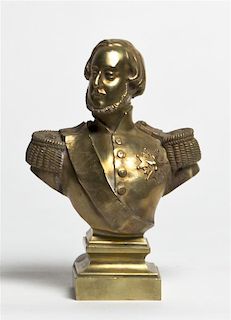 A French Gilt Bronze Bust, Paul Joseph Raymond Gayrard (1807-1855), Height 7 1/2 inches.