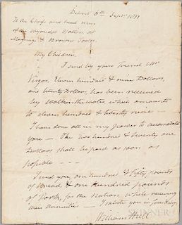 Hull, William (1753-1825) Autograph Letter Signed, Detroit, 6 September 1811.