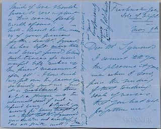 Lind-Goldschmidt, Jenny (1820-1887) Autograph Letter Signed and Clipped Signature.