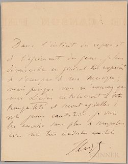 Liszt, Franz (1811-1886) Autograph Note Signed.