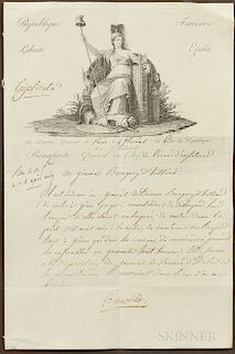 Napoleon Bonaparte (1769-1821) Document Signed, General Headquarters, Paris, 23 April 1798.