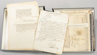 Signatures, Approximately Forty Signed Documents and Correspondence from France and Italy, 15th-18th Century.