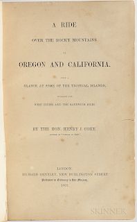 Coke, Henry J. (1827-1916) A Ride Over the Rocky Mountains to Oregon and California.