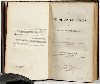 Darwin, Charles (1809-1882) On the Origin of Species by Means of Natural Selection  , First American Edition.