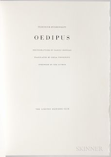 Dürrenmatt, Friedrich (1921-1990) Oedipus  , Illustrated with Photogravures by Marie Cosindas.