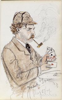 Grand Tour Sketchbook with Drawings of Mark Twain, July-August 1879.