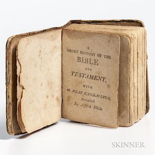 Miniature Illustrated American Printing, Alfred Mills (1776-1833) A Short History of the Bible and Testament, with 48 Neat Engravings D
