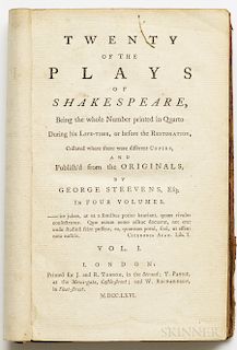 Shakespeare, William (1564-1616) ed. George Steevens (1736-1800) Twenty of the Plays