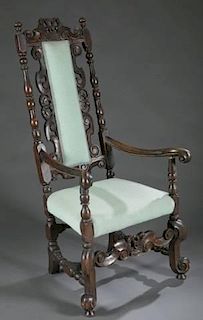 William & Mary style armchair, 18th century.